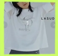 LASUD ヤマダヤ　袖シアーロゴTEE　白のサムネイル