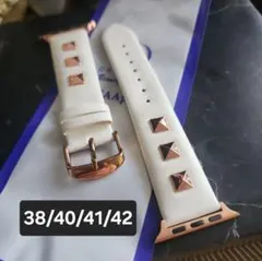 Apple Watch用クリームレザーバンド38/40/41/42ｍｍ