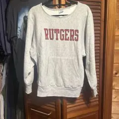 襤褸80s初期Championリバースウィーブ RUTGERS 染み込みプリント