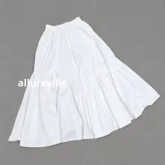 allureville バイアス切替ギャザースカート 白 1のサムネイル