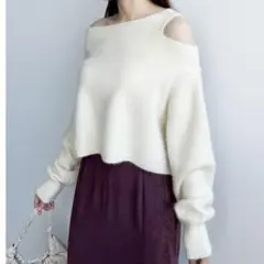 タグ付 未使用 ココディール フォックス オフショル ニット
