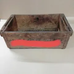 蔵出し品 持ち手付き木箱 ウッドボックス 釘打ち 鋲打ち 長期保管