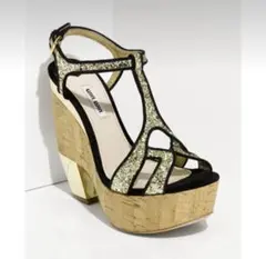 【MIUMIU】ミュウミュウ/グリッターサンダル