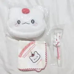 はなまるおばけ デビューシリーズ 3色ボールペン フェイス型ポーチ プチタオル