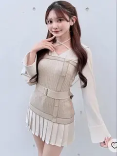 NOMAE シャツドッキングプリーツワンピース