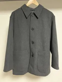 ユニクロU　ウールブレンドシャツジャケット　ダークグレー　※袖丈詰め有り