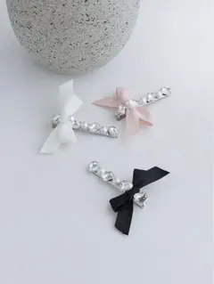 スナイデルホーム　リボンビジューヘアピン