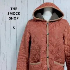 スモックショップ☆キルティングジャケット　裏フリース　S　オレンジ　フード付き
