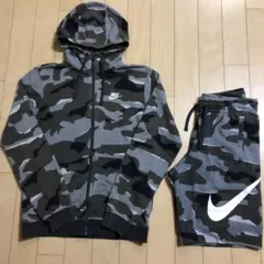 NIKEスウェット上下セットSメンズ迷彩GRAY送料込み