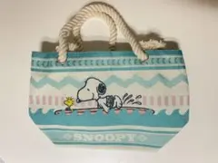 未使用　スヌーピー　ロープトート　グリーン