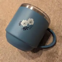 Oakleaf 青い花柄 ステンレスマグカップ 約330ml