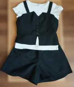 黒ビスチェ風トップスとショートパンツセット（A・V・V、100～110㎝）