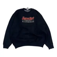 90s フルーツオブザルーム USA製 企業 刺繍ロゴ ブラック XXL