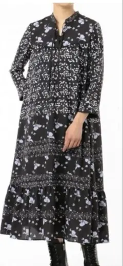 グレースコンチネンタル　パッチワークパターンワンピース