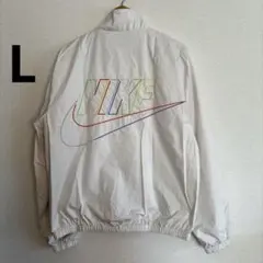 【Ｌサイズ】NIKEウーブンジャケット　ホワイト　カラフル　ナイロン