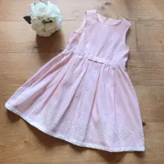 新品 組曲 120-130 ワンピース 花柄刺繍 ピンク フォーマル
