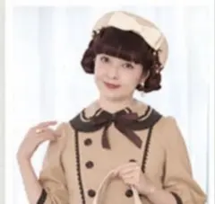 青木美沙子　しまむら　リボンサマーベレー帽　アイボリー　春夏のサムネイル