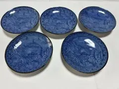 有田焼　和食器 染付 山水画 小皿 5枚セットのサムネイル