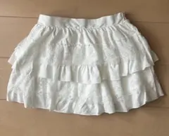 GRL 白ミニスカート インパン裏地付きレースフリルティアード Mサイズ