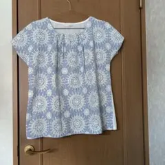 CROSS POCKET 半袖 ブラウス 柄入りのサムネイル