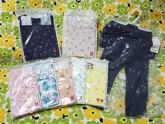 90㎝ 5着set 花柄 クルーネックT 長袖 レギンス 新品