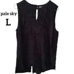 ✨１点物✨胸元＆背中レース ノースリーブ カットソー【Ｌ】ブラック