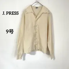【ジェイプラス】長袖シャツ 9号 ベージュ 綿100% 日本製 無地 綺麗めのサムネイル