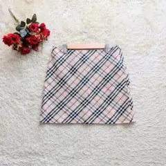BURBERRY BLUE LABEL♪ノバチェックミニスカート　M 綿