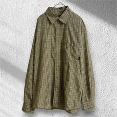 美品　ミズノ　ベルグ　長袖シャツ　チェック柄　アウトドア　登山　キャンプ　　L