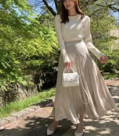 ✨CELFORD リブニットドッキングワンピース / アイボリー / S✨