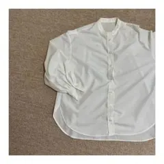 レディース シャツ ブラウス スタンドカラー ホワイト 長袖