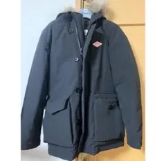 [ゆうさま]DANTON フード付きブラックダウンジャケット