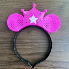ミニーちゃん風　光るカチューシャ　ピンク