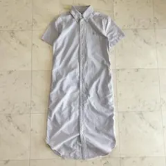 近年モデル ポロラルフローレン シャツワンピース ポニー刺繍 半袖 羽織り