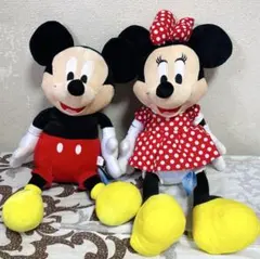 ディズニー ミッキー & ミニー 大きめ ぬいぐるみ 2体セット タグ付き