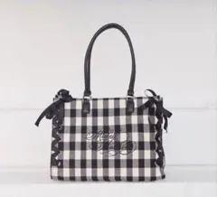 ミシェルマカロン ギンガムチェック リボントートバッグ ノベルティ L