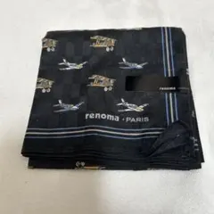 renoma PARIS ハンカチ 飛行機柄 ブラックのサムネイル