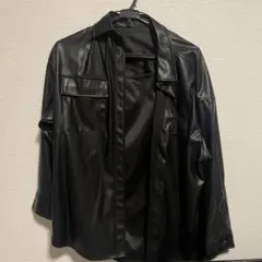 GU 黒 合成皮革ジャケット