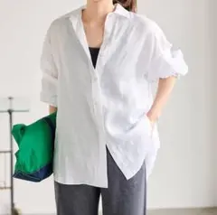 美品 マーガレットハウエル アングローバル期 リネンシャツ クリーム 