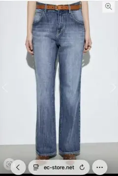 【新品未使用タグ付】今期AZUL DENIM センタープレスフレアデニム　ブルー