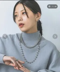 JEANASIS ボール2レンチェーンネックレス　シルバー　チェーンネックレス