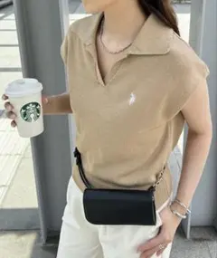 U.S. POLO ASSN. ／ ワンポイント刺繍 ニット ポロシャツ