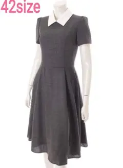 FOXEY 16万 白襟 ワンピース ベルフレア 42 フォクシー 白衿