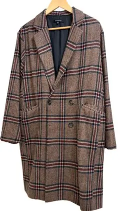 チェックコート ロングコート チェスターコート ダブル 古着 総柄 チェック