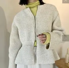 mystic メランジペプラムカーディガン アイボリー