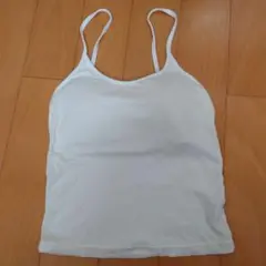 【最安】ホワイトリブ編みキャミソール