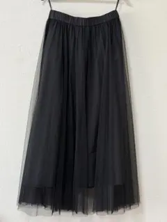 超美品！Dessin チュールロングスカート黒（サイズ2）