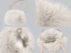 ファー ショルダーバッグ ベージュ