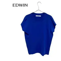 B0607EDWIN 半袖ブラウスUネックリブカジュアル　デートのサムネイル