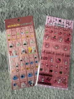 【正規品】キャラクターシールセット マイメロ、パペットスンスンのタイルシール